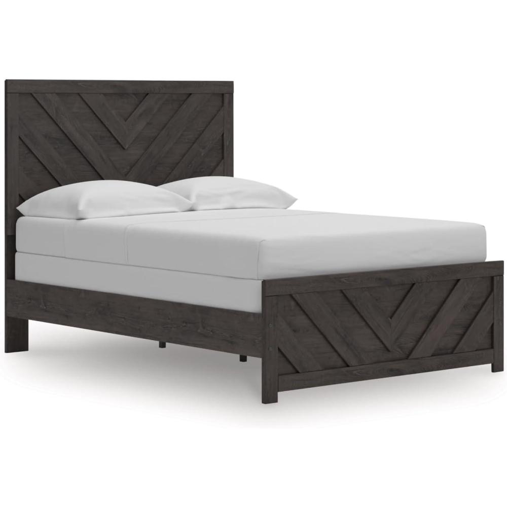 imageSignature Design by Ashley Prendonea Farmhouse Full Panel Bed Foundation or Box Spring Needed GrayFull