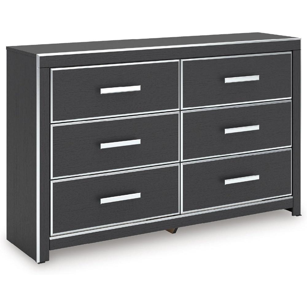 imageSignature Design by Ashley Ravalori Contemporary 6Drawer Dresser with Wood Finish BlackBlack