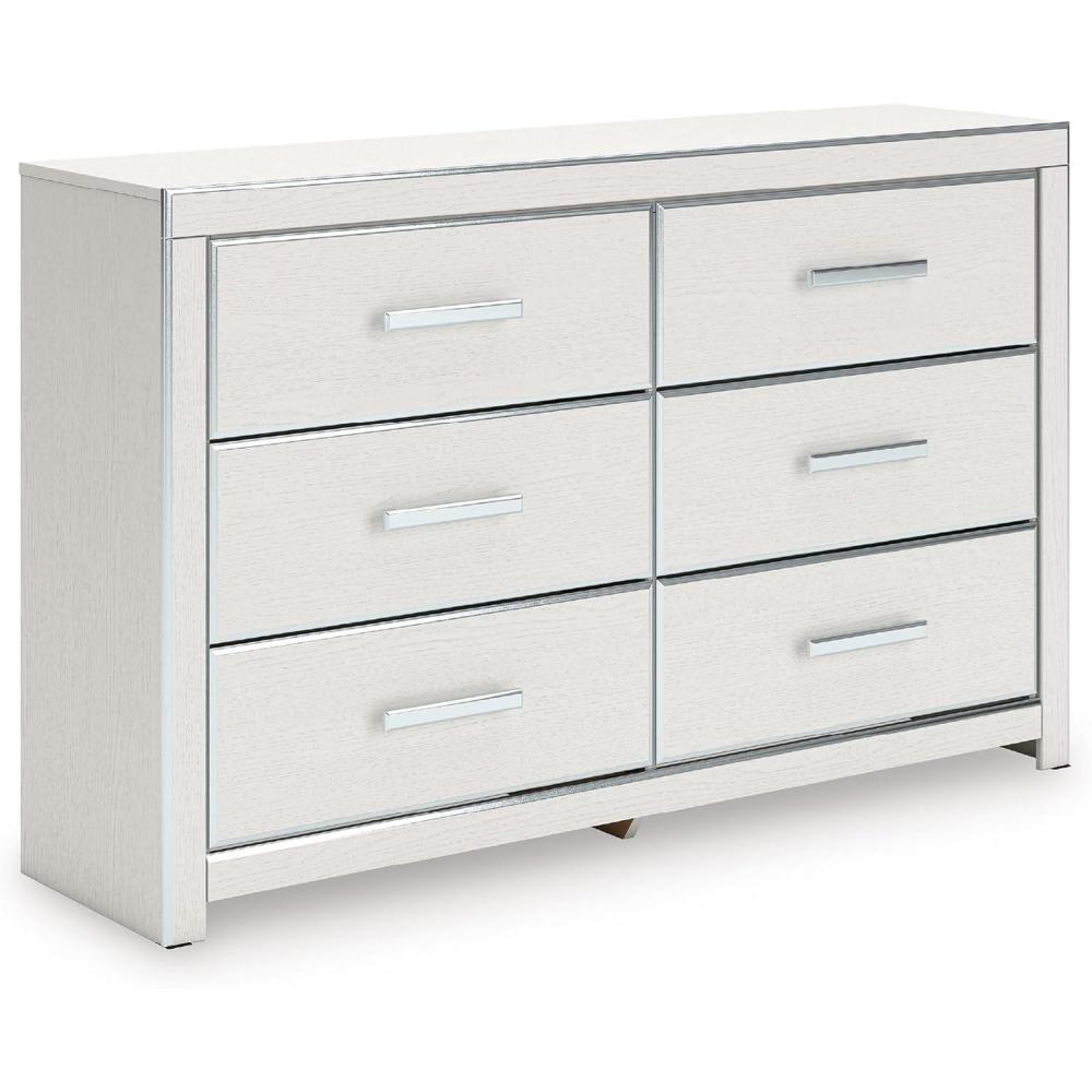 imageSignature Design by Ashley Ravalori Contemporary 6Drawer Dresser with Wood Finish BlackWhite