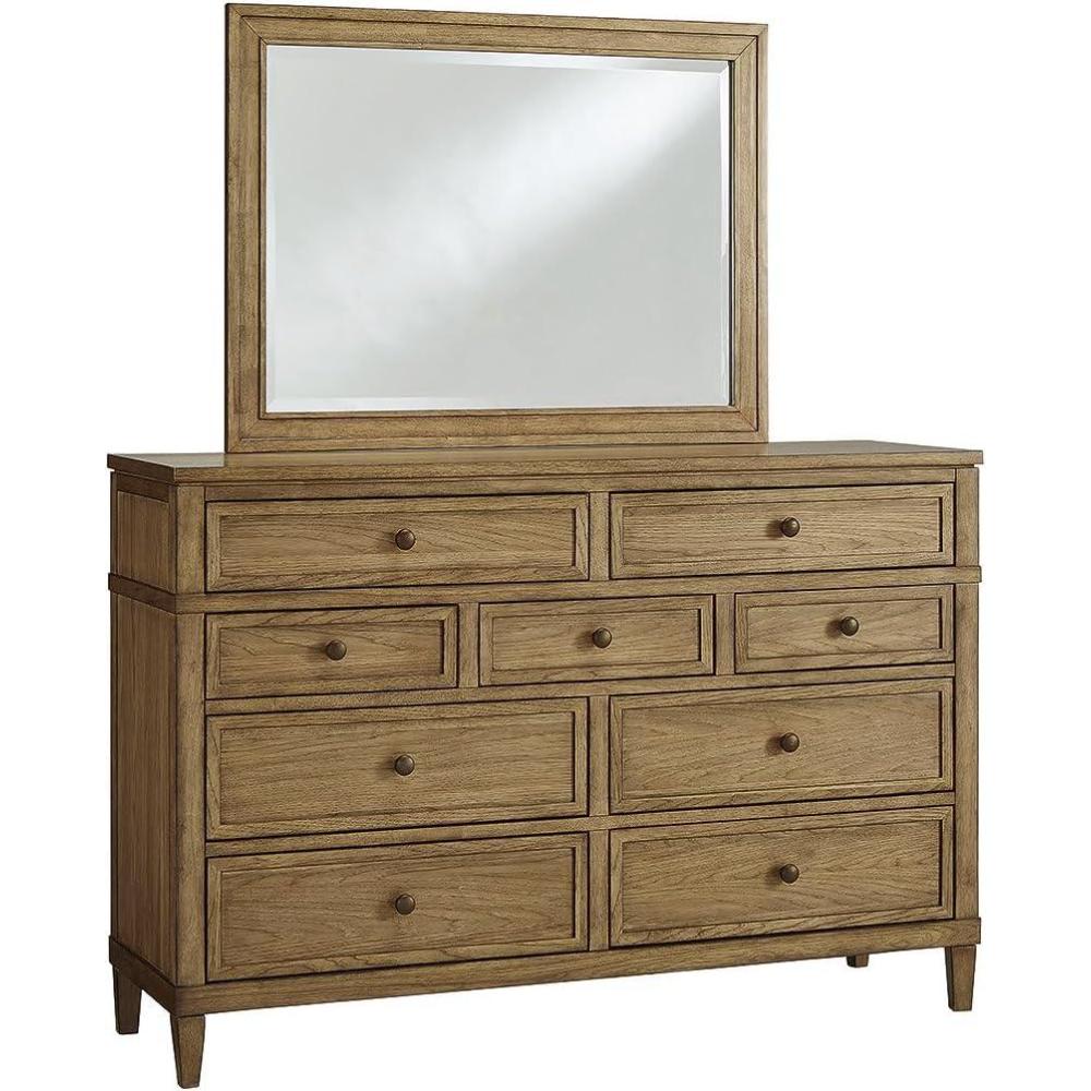 imageSignature Design by Ashley Sharlance Casual 9Drawer Dresser with FeltLined Top Drawer and Easy Glide for Bedroom Light BrownBrown