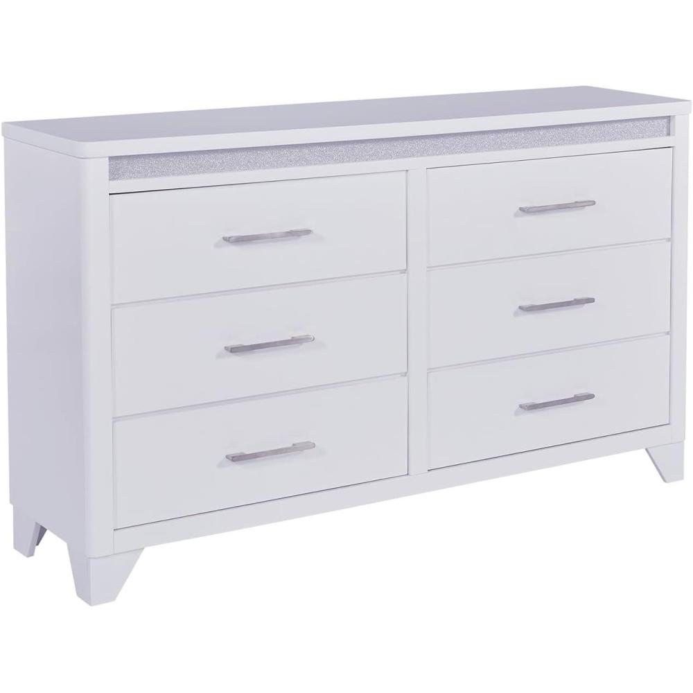 imageSignature Design by Ashley Sharlance Casual 9Drawer Dresser with FeltLined Top Drawer and Easy Glide for Bedroom Light BrownWhite