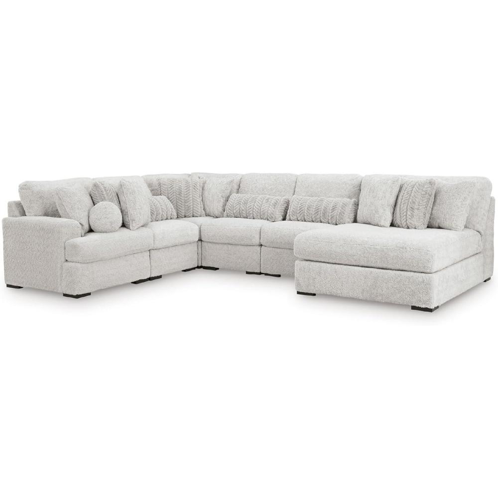 imageSignature Design by Ashley Snodoodle Straight Contemporary 3Piece Sectional with Removable Cushion and Reversible Cushion WhiteRight Hand 6Piece Sectional with Chaise