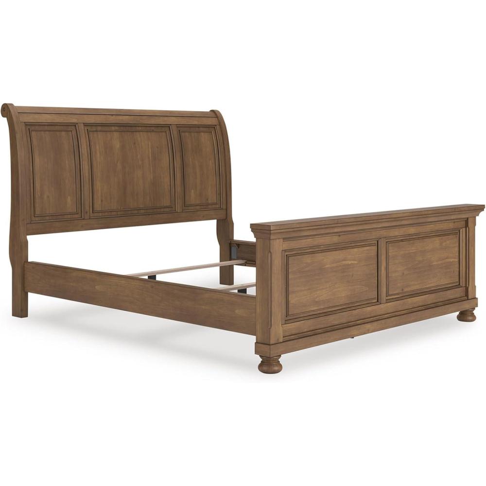 imageSignature Design by Ashley Vandenmore Traditional Panel Storage Bed Foundation or Box Spring Not Needed Queen Dark BrownCalifornia King Sleigh Bed