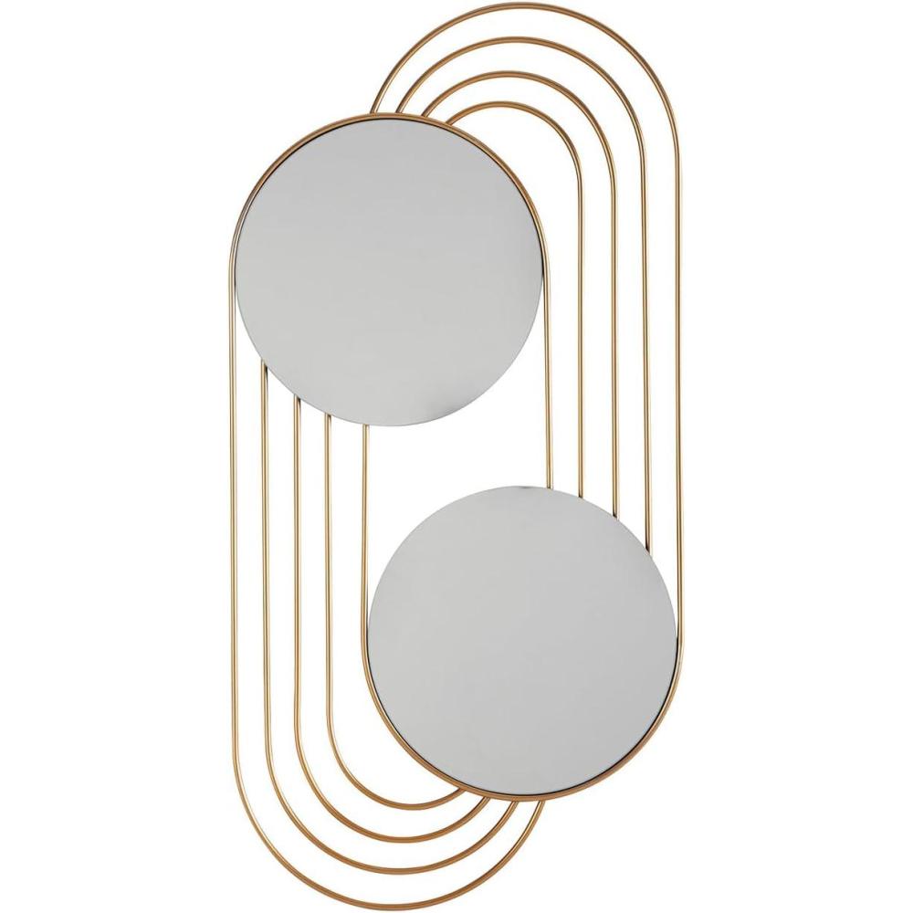 imageSignature Design by Ashley Warrenley Contemporary Wall Mounted Accent Mirror with Metal Frame Metallic