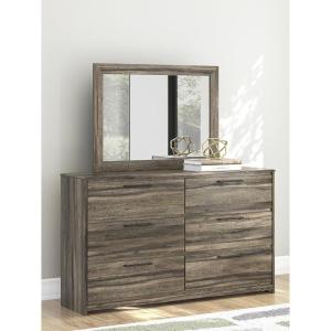 Signature Design by Ashley Baystorm Contemporary 6-Drawer Dresser and Mirror with Anti-Tipping Restraint, Light Brown(Dresser)