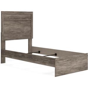 Signature Design by Ashley Belachime Rustic Twin Panel Bed, Foundation or Box Spring Needed, Gray(Grey)