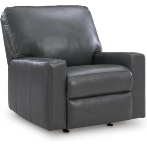 Signature Design by Ashley Bolsena Contemporary Leather Match Rocker Recliner with Armrest, Gray