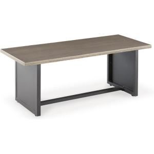 Signature Design by Ashley Bree Zee Right-Arm Facing Modern 4-Piece Outdoor Sectional with Tufted Cushion, Gray(Rectangular End Table)