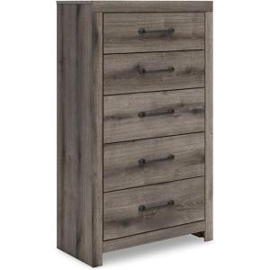 Signature Design by Ashley Brinxton Urban Smooth-Gliding 7-Drawer Dresser and Mirror with Safety Stop, Gray(Brown Gray)