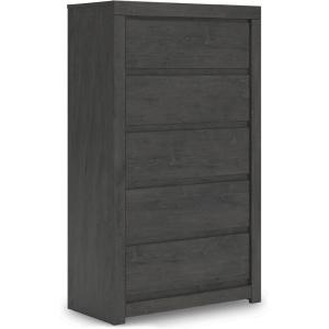 Signature Design by Ashley Brinxton Urban Smooth-Gliding 7-Drawer Dresser and Mirror with Safety Stop, Gray(Charcoal)