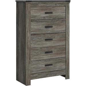 Signature Design by Ashley Brinxton Urban Smooth-Gliding 7-Drawer Dresser and Mirror with Safety Stop, Gray(Grey)