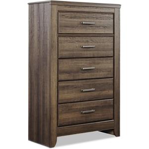 Signature Design by Ashley Brinxton Urban Smooth-Gliding 7-Drawer Dresser and Mirror with Safety Stop, Gray(Warm Brown)