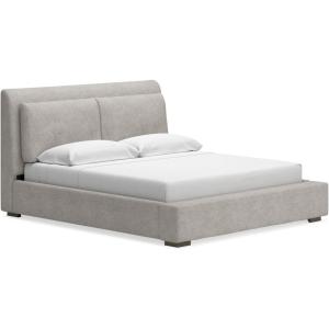 Signature Design by Ashley Cabalynn Casual Queen Upholstered Bed, Foundation or Box Spring Needed, Beige(King Upholstered Bed)