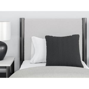 Signature Design by Ashley Cadmori Modern Queen Upholstered Platform Bed, Foundation or Box Spring Not Needed, Black & White(Black)