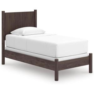 Signature Design by Ashley Cadmori Retro Panel Bed, Foundation or Box Spring Needed, King, Dark Brown(Dark Brown)