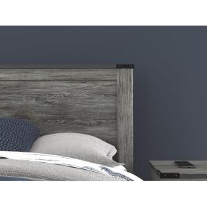 Signature Design by Ashley Frandern Rustic Panel Headboard with Nailhead, Full, Gray