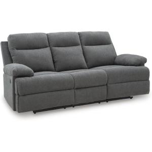 Signature Design by Ashley Frohn Contemporary Manual Reclining Sofa, Gray(Charcoal)