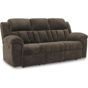 Signature Design by Ashley Frohn Contemporary Manual Reclining Sofa, Gray(Dark Brown)