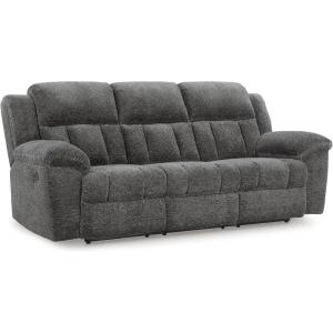 Signature Design by Ashley Frohn Contemporary Manual Reclining Sofa, Gray(Grey)