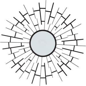 Signature Design by Ashley Garrenworth Contemporary Wall Mounted Accent Mirror with Metal Frame, Black