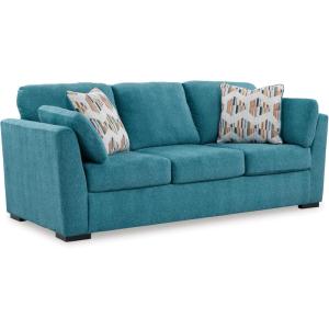 Signature Design by Ashley Keerwick Scandinavian Sofa with 4 Toss Pillows, Blue(Blue)