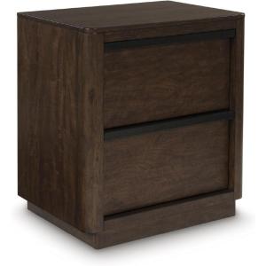 Signature Design by Ashley Kendamor Contemporary 6-Drawer Dresser and Mirror with Anti-Tipping Restraint, Dark Brown(Two Drawer Nightstand)