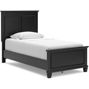 Signature Design by Ashley Lanolee Farmhouse Panel Storage Bed, Foundation or Box Spring Not Needed, King, Black(Black)