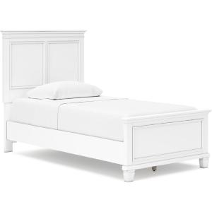 Signature Design by Ashley Lanolee Farmhouse Panel Storage Bed, Foundation or Box Spring Not Needed, King, Black(White)