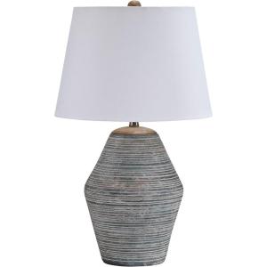 Signature Design by Ashley Lawrock Farmhouse Table Lamp with 3-Way Switch and Empire Shade, Blue