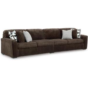 Signature Design by Ashley Midnight-Madness Contemporary Symmetrical 2-Piece Sectional with Reversible Seat Cushion, Dark Brown(Brown)