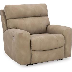 Signature Design by Ashley Next-Gen DuraPella Contemporary Faux Leather Wall Hugger Power Recliner with Adjustable Headrest and USB Ports, Light Brown(Light Brown)