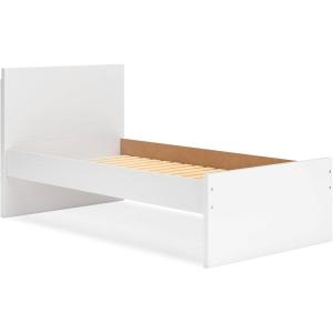 Signature Design by Ashley Onita Minimalist 4-Drawer Full Platform Bed with 2 Side Storage, Foundation or Box Spring Not Needed, White(White)