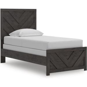 Signature Design by Ashley Prendonea Farmhouse Full Panel Bed, Foundation or Box Spring Needed, Gray(Twin)