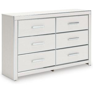 Signature Design by Ashley Ravalori Contemporary 6-Drawer Dresser with Wood Finish, Black(White)