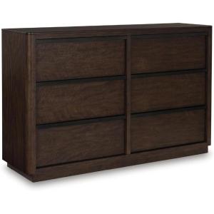 Signature Design by Ashley Sharlance Casual 9-Drawer Dresser with Felt-Lined Top Drawer and Easy Glide for Bedroom, Light Brown(Dark Brown)