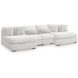Signature Design by Ashley Snodoodle Straight Contemporary 3-Piece Sectional with Removable Cushion and Reversible Cushion, White(4-Piece Sectional with Chaise)