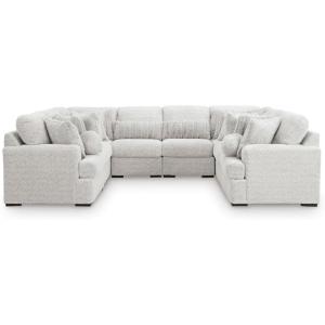 Signature Design by Ashley Snodoodle Straight Contemporary 3-Piece Sectional with Removable Cushion and Reversible Cushion, White(8-Piece Sectional)