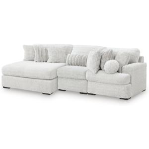 Signature Design by Ashley Snodoodle Straight Contemporary 3-Piece Sectional with Removable Cushion and Reversible Cushion, White(Left Hand 3-Piece Sectional with Chaise)