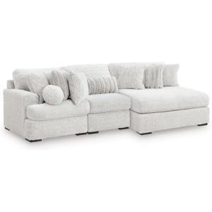Signature Design by Ashley Snodoodle Straight Contemporary 3-Piece Sectional with Removable Cushion and Reversible Cushion, White(Right Hand 3-Piece Sectional with Chaise)