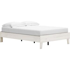 Signature Design by Ashley Socalle Contemporary Panel Platform Bed, Foundation or Box Spring Not Needed, Queen, Beige(Light Beige)