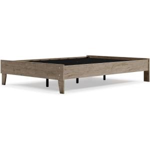 Signature Design by Ashley Socalle Contemporary Panel Platform Bed, Foundation or Box Spring Not Needed, Queen, Beige(Natural)