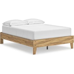 Signature Design by Ashley Socalle Contemporary Panel Platform Bed, Foundation or Box Spring Not Needed, Queen, Beige(Tan)