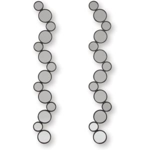 Signature Design by Ashley Vinler Modern Wall Mounted Metal Framed Accent Mirror Set, Set of 2, Black