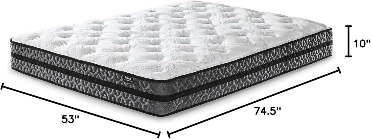 imageSignature Design by Ashley 12 Inch Pocketed Hybrid Medium Gel Memory Foam Mattress for Pressure Relief Lumbar Support and Temperature Regulating California KingFull Mattress