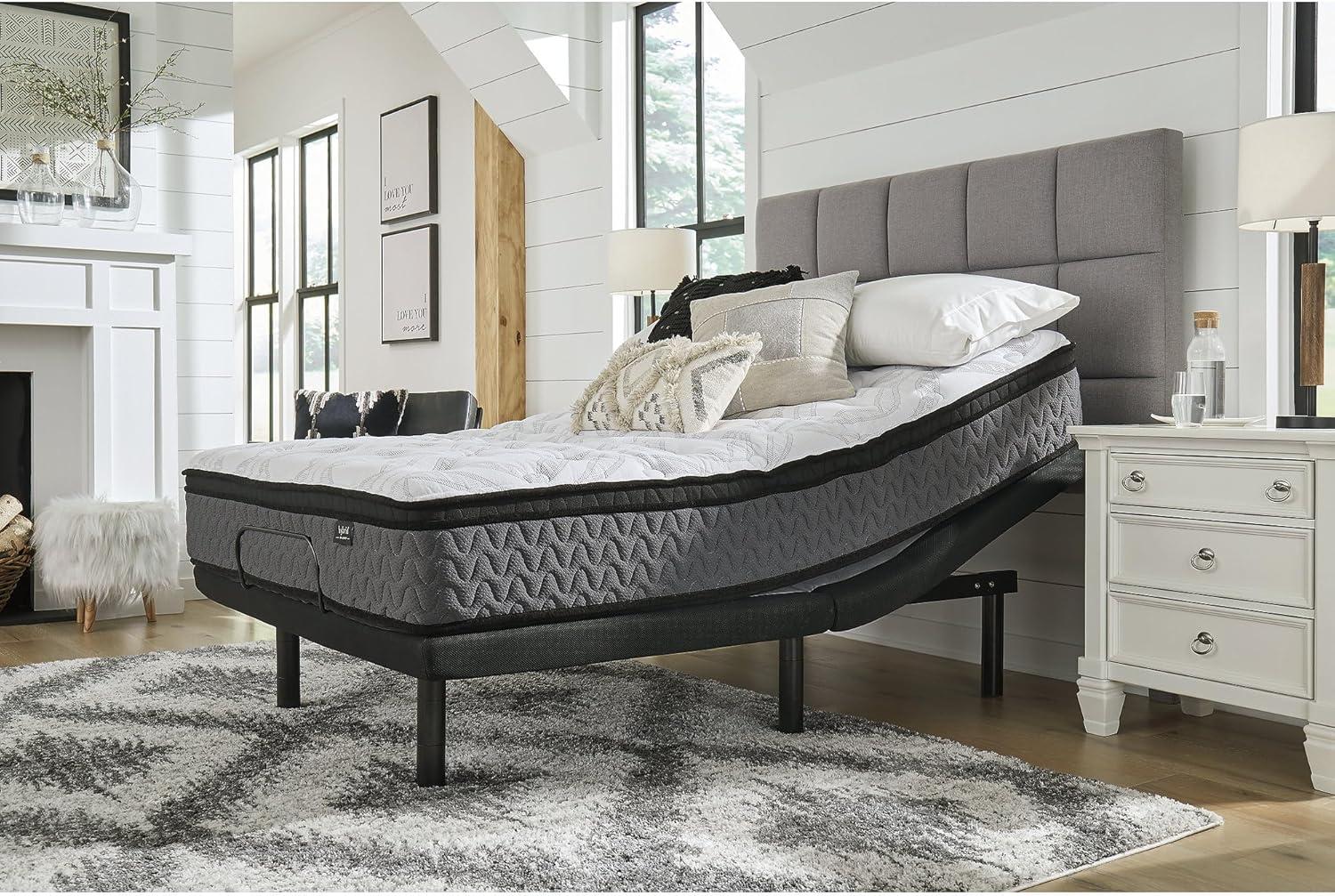 imageSignature Design by Ashley 12 Inch Pocketed Hybrid Medium Gel Memory Foam Mattress for Pressure Relief Lumbar Support and Temperature Regulating California KingTwin Mattress