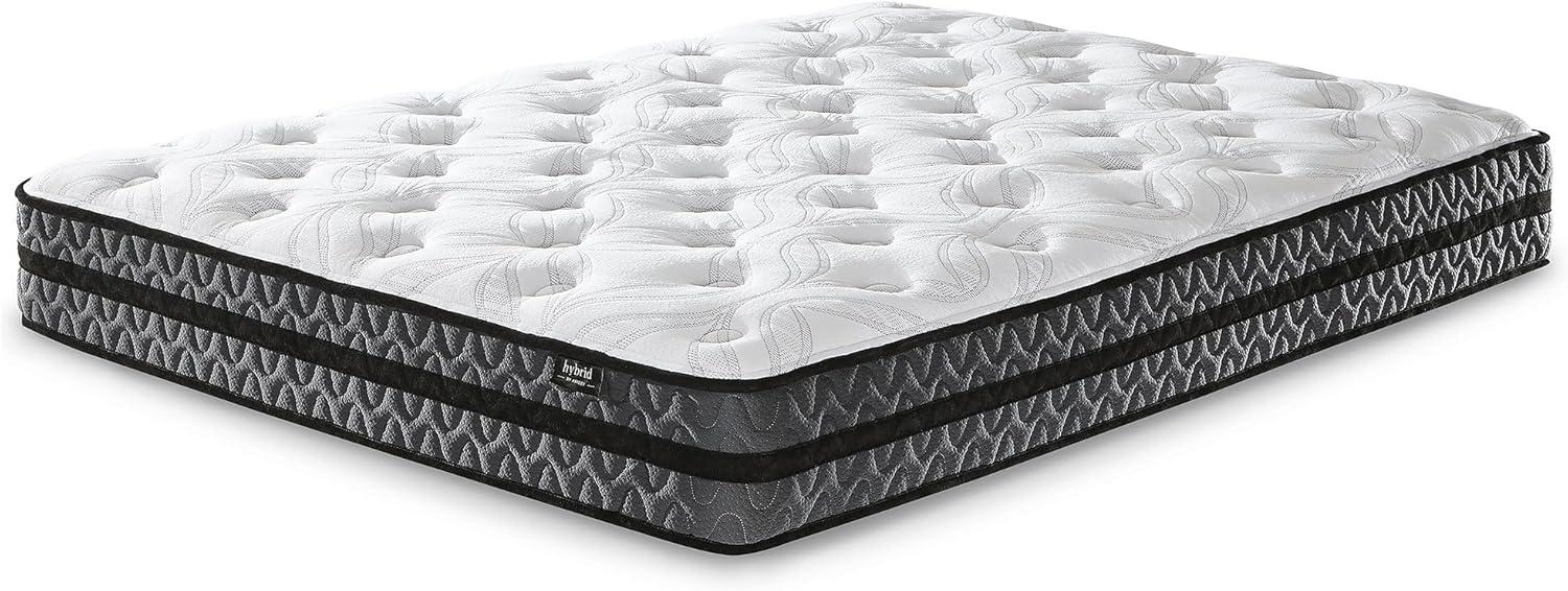 imageSignature Design by Ashley 12 Inch Pocketed Hybrid Medium Gel Memory Foam Mattress for Pressure Relief Lumbar Support and Temperature Regulating California KingTwin Mattress