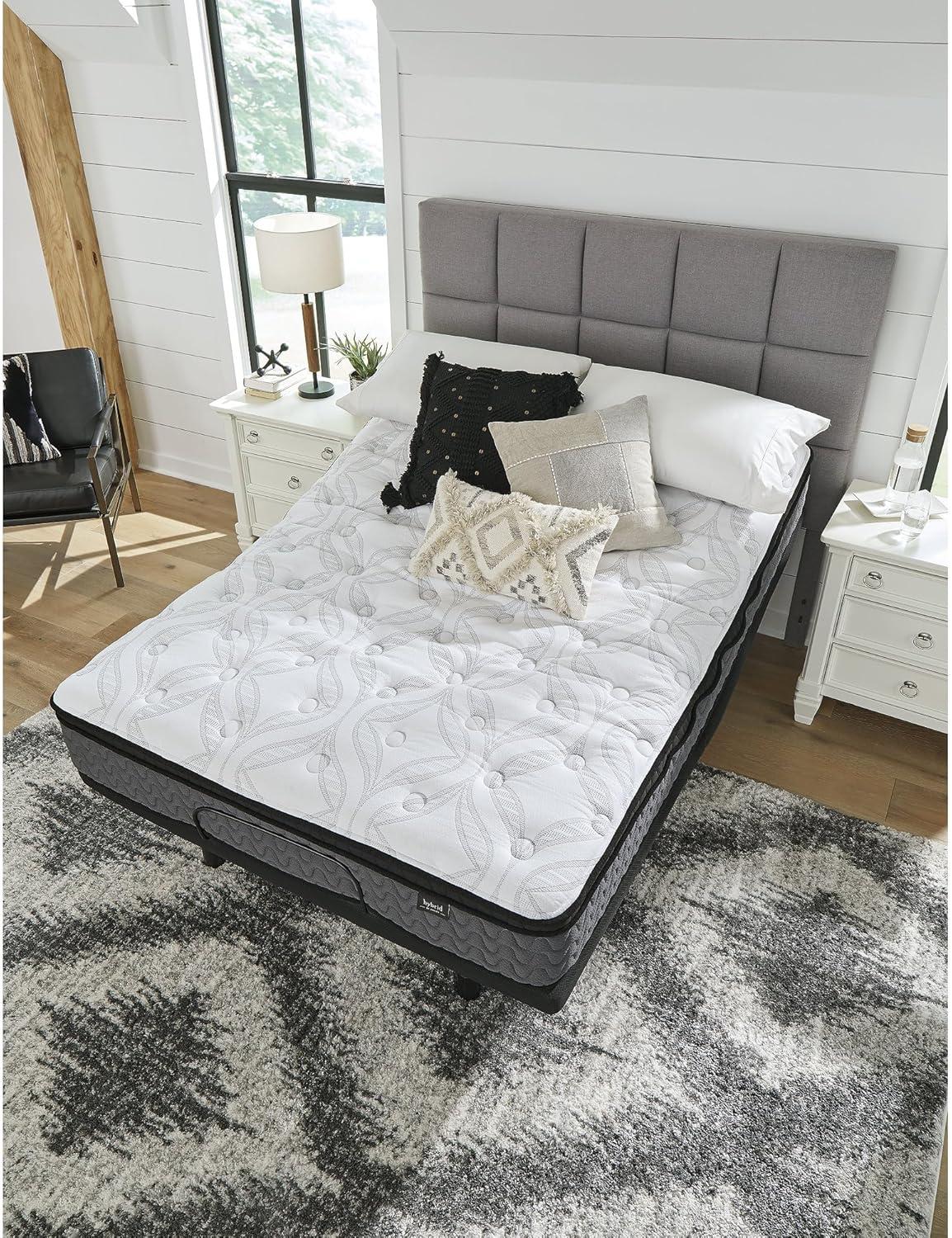 imageSignature Design by Ashley 12 Inch Pocketed Hybrid Medium Gel Memory Foam Mattress for Pressure Relief Lumbar Support and Temperature Regulating California KingFull Mattress