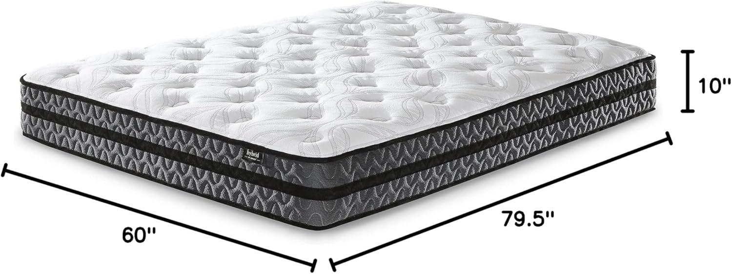 imageSignature Design by Ashley 12 Inch Pocketed Hybrid Medium Gel Memory Foam Mattress for Pressure Relief Lumbar Support and Temperature Regulating FullQueen Mattress