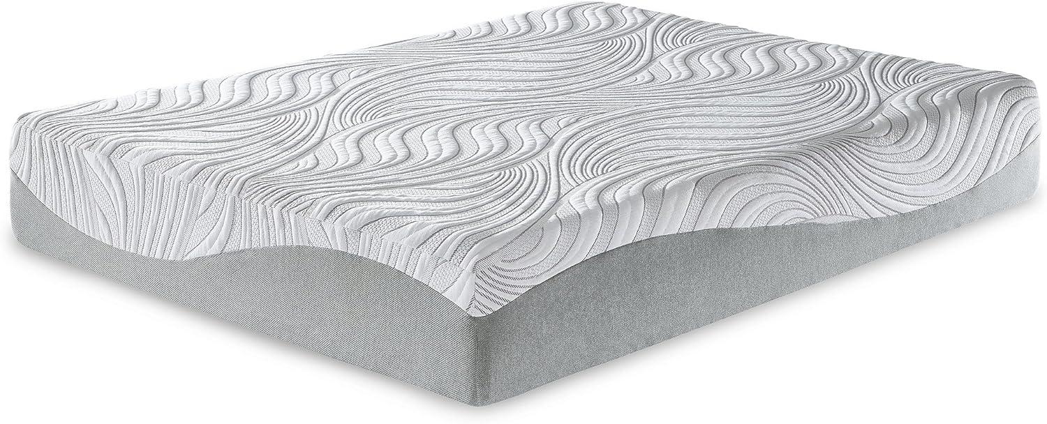 imageSignature Design by Ashley 8 Firm Full Mattress with Memory Foam Support Foam Knit Cover Adjustable Base Compatible 53 W x 745 D x 8 H WhiteTwin Mattress