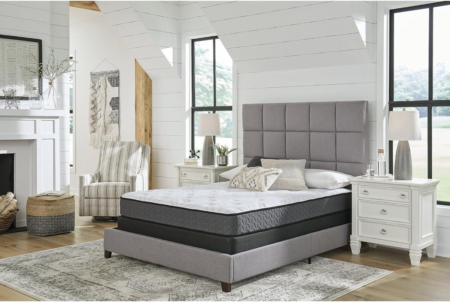 imageSignature Design by Ashley 8 Inch Bonnell Hybrid Firm Mattress for Edge Support FullTwin Mattress